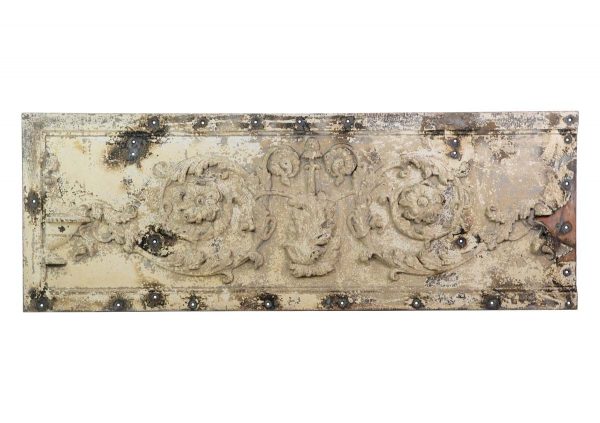 Exterior Materials - Antique 7.3 ft Iron Frieze Section from NYC Building Cornice