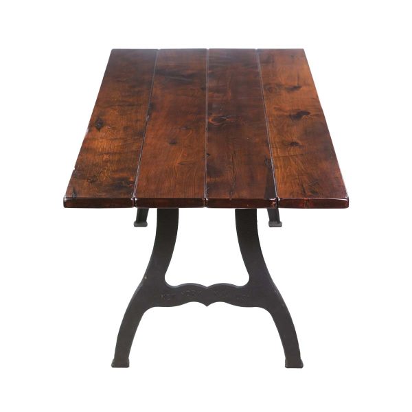 Farm Tables - Handmade 4 Board Pine Table with New York Cast Iron Legs