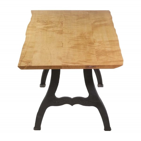 Farm Tables - Handmade 4.6 ft Live Edge Maple Dining Table with Iron NY Legs