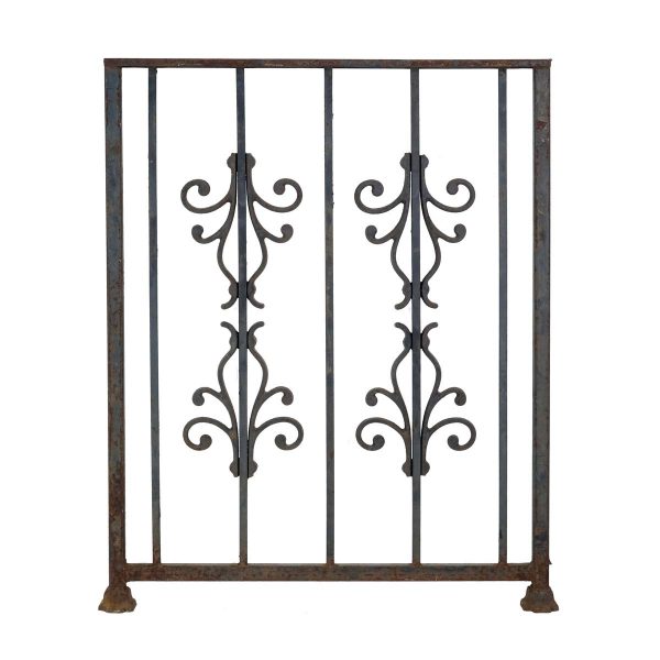 Gates - Wrought Iron Gate Panel with Art Nouveau Elements