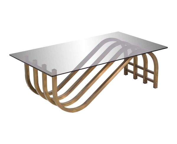 Living Room - European Modern Brass Italian Tinted Glass Coffee Table