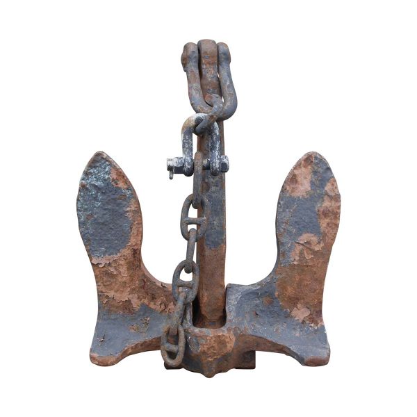 Nautical Antiques - Antique Steel Anchor with Rust and Paint Patina