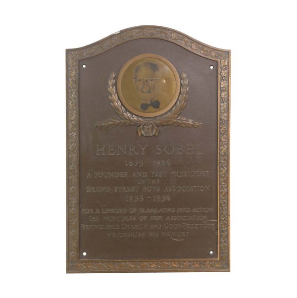 Plaques & Plates - Reclaimed Bronze Henry Sobel Memorial Plaque