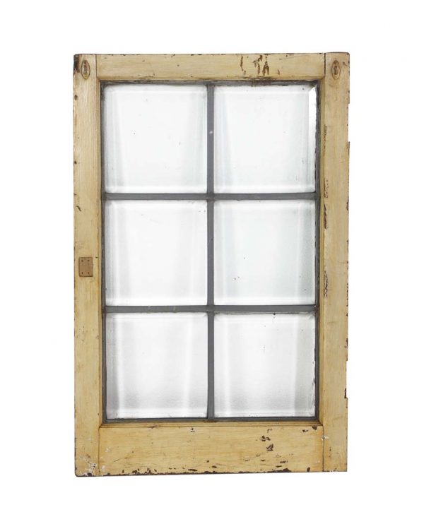 Reclaimed Windows - Reclaimed Beveled Leaded Glass Wood Frame Window 33.75 x 22