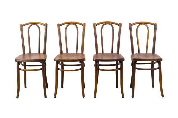 Seating - Set of European 4 Bentwood Bistro Chairs with Embossed Seats