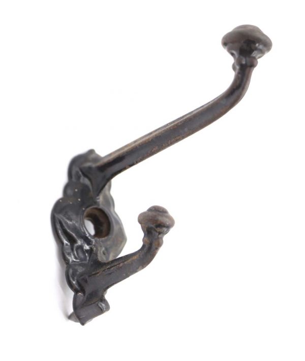 Single Hooks - Black Cast Iron Antique 2 Arm Wall Hook