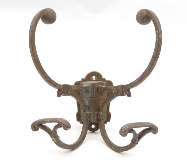 Single Hooks - European Double Bronze Hat & Coat Wall Hook
