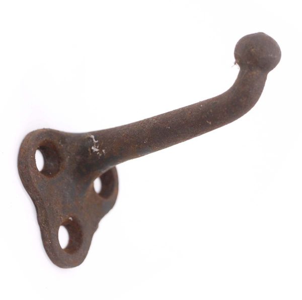 Single Hooks - Rusted Cast Iron Ball Tip 1 Arm Wall Hook