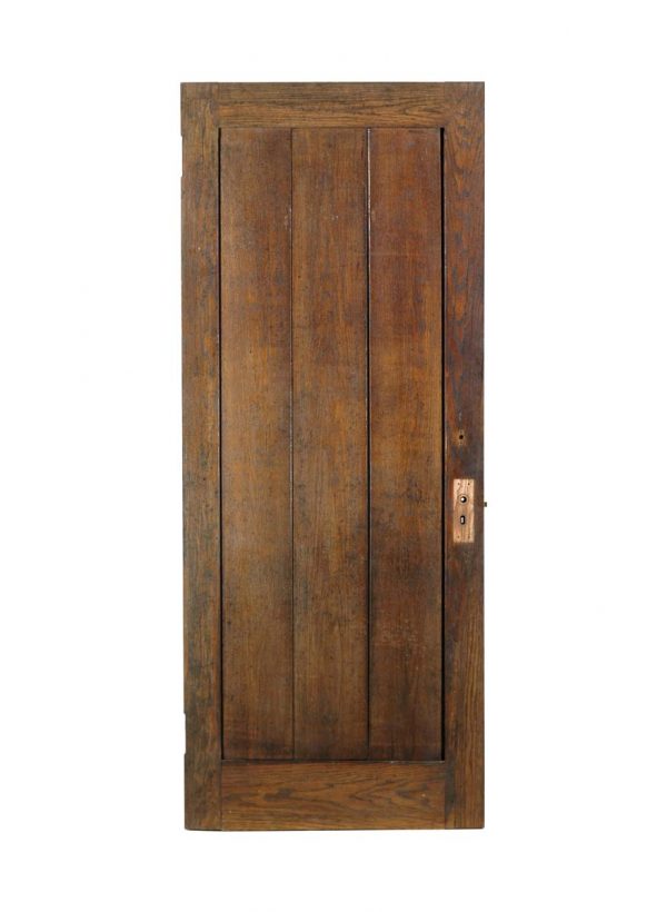 Standard Doors - Antique 3 Pane Oak Arts & Crafts Privacy Door 83.25 x 33.5