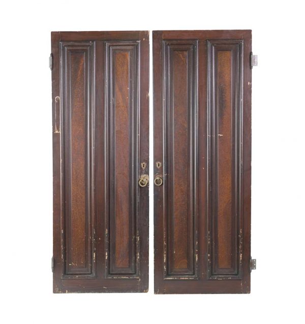 Standard Doors - Reclaimed 2 Pane Dark Stain Pine Passage Double Doors 73 x 54