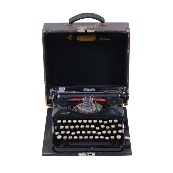 Typewriters - 1930s Triumph Perfekt Black Typewriter with Leather Case