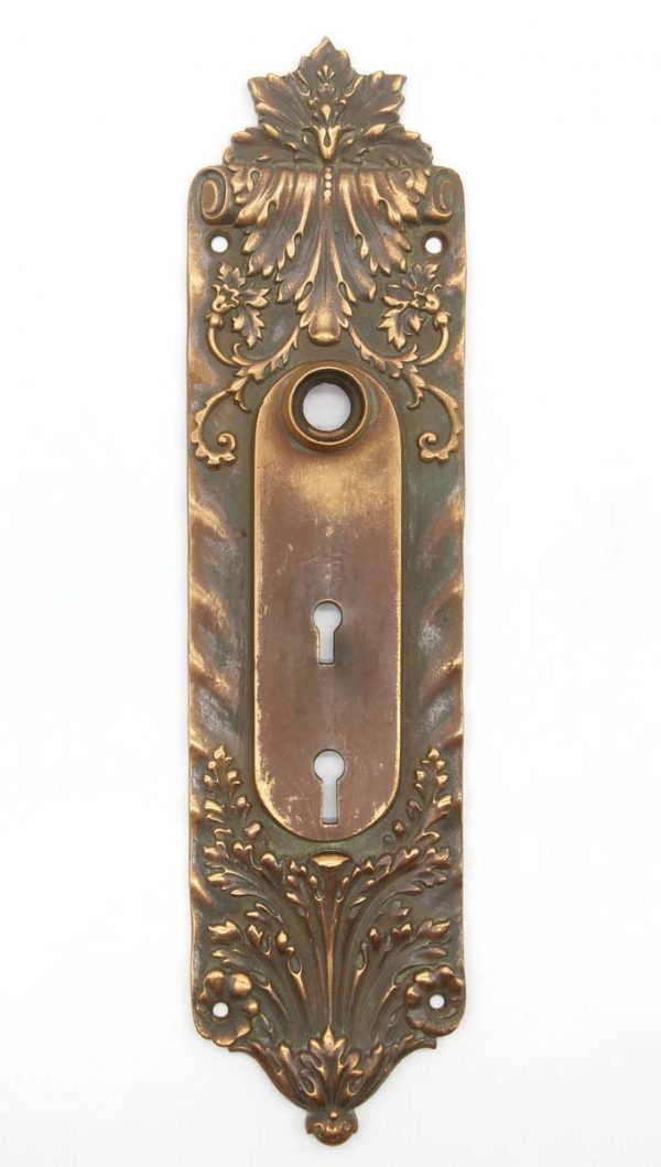 Back Plates - Russell & Erwin Bronze Double Keyhole 11.875 in. Door Back Plate
