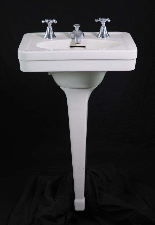 Bathroom - Crane Vintage White Porcelain Peg Leg Pedestal Sink