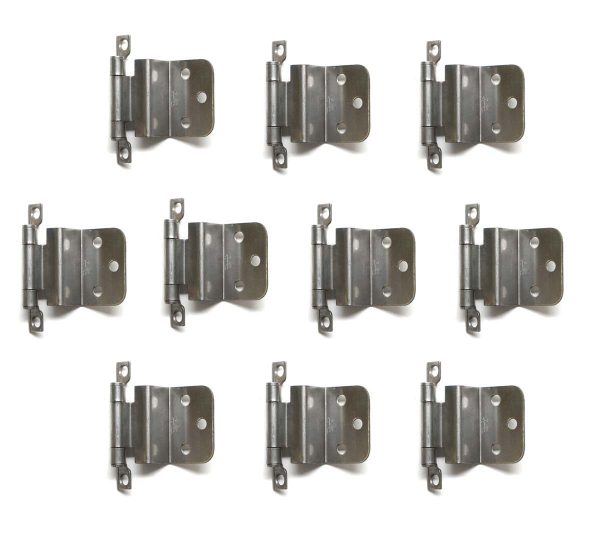 Cabinet & Furniture Hinges - Set of 10 Stanley Steel 2.25 x 2 Partial Wrap Cabinet Hinges