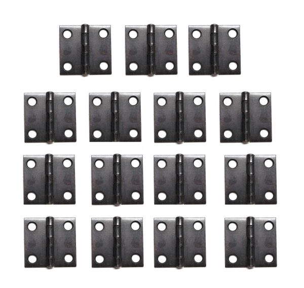 Cabinet & Furniture Hinges - Set of 15 Steel Black Cabinet 1.25 x 1.25 Butt Hinges