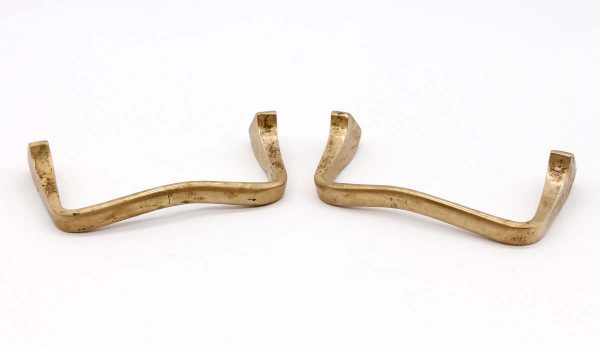 Cabinet & Furniture Pulls - Pair of Polished Brass Curved 4.25 in. Bridge Drawer Pulls