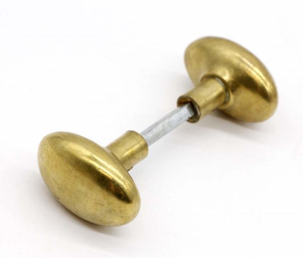 Door Knobs - Classic Pair of Brass Vintage Oval Passage Door Knobs