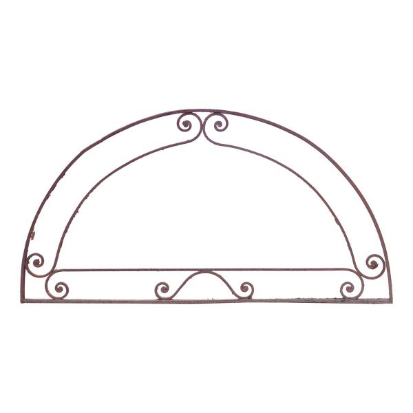 Door Transoms - Antique Arched Spiraled Wrought Iron Transom Window