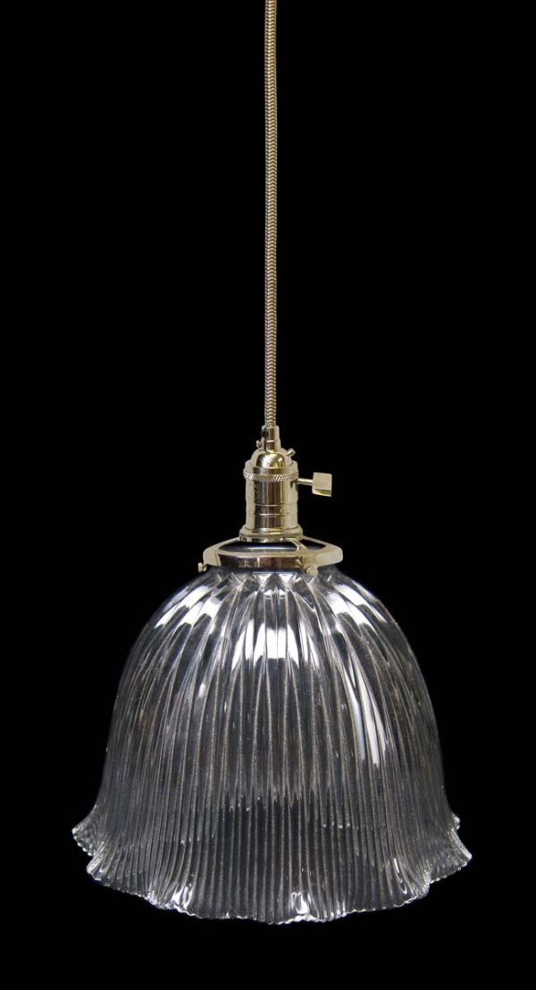 Down Lights - Custom 1920s Holophane 6.875 in. Shade Kitchen Pendant Light