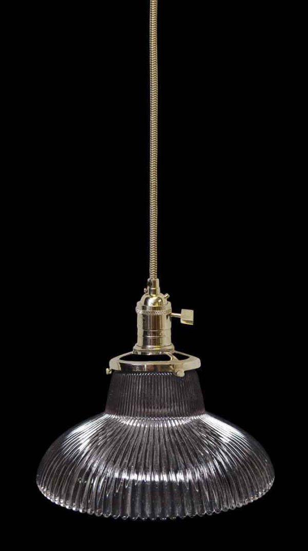 Down Lights - Custom Antique 6.25 in. Clear Holophane Kitchen Pendant Light