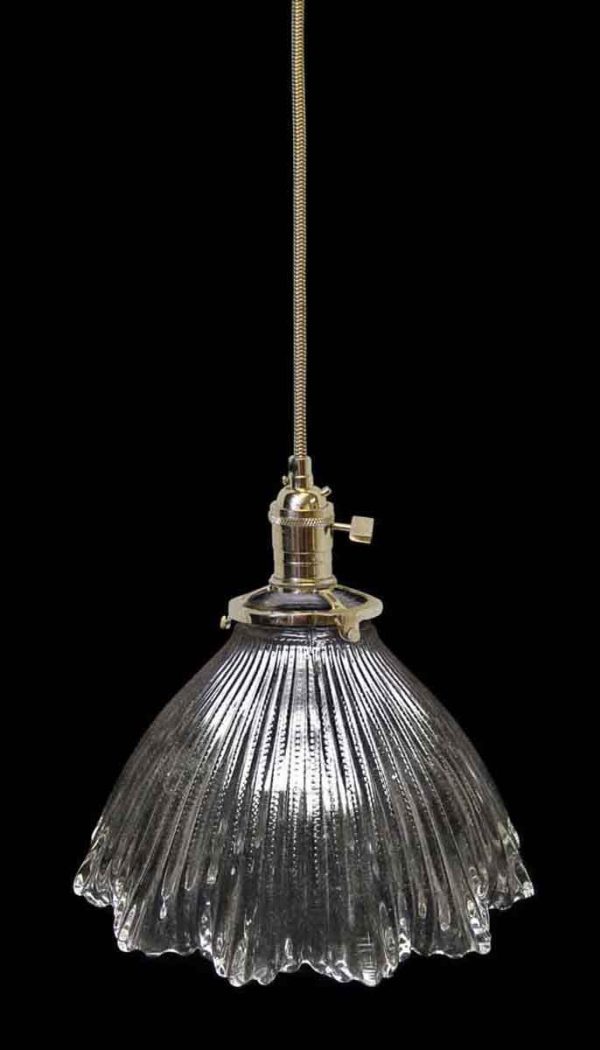 Down Lights - Custom Antique 7.5 in. Clear Holophane Kitchen Pendant Light