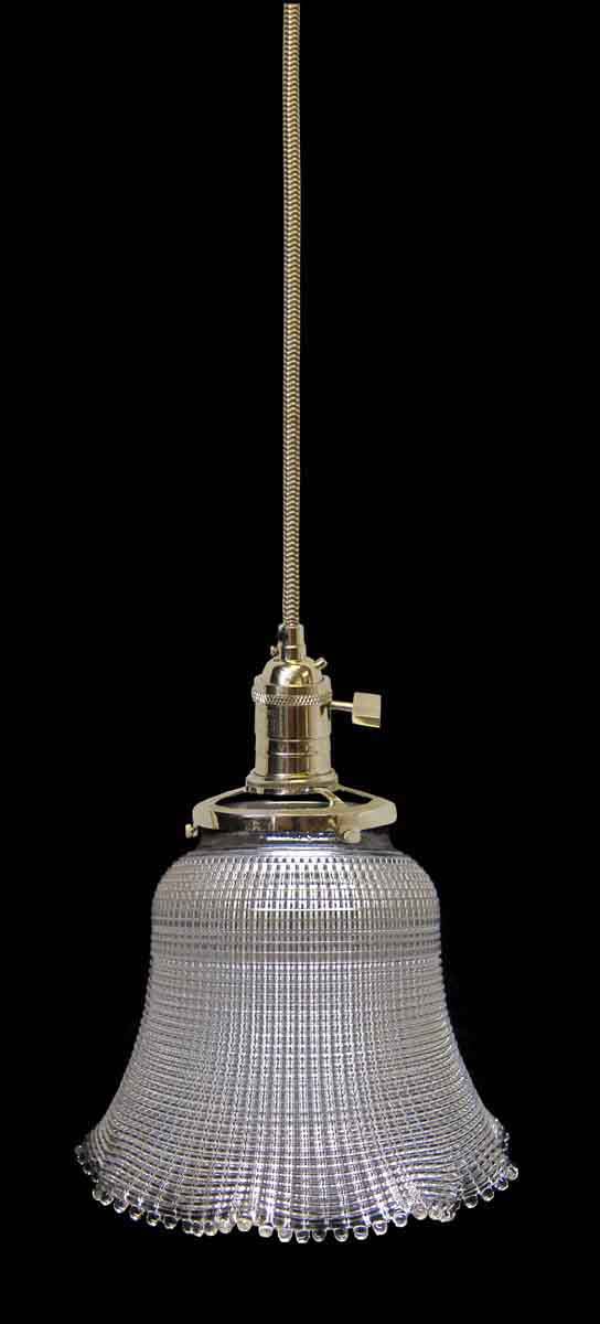 Down Lights - Custom Antique Clear 5.875 in. Holophane Pendant Light