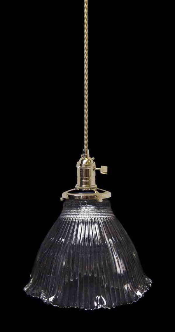 Down Lights - Custom Antique Clear 6.375 in. Holophane Kitchen Pendant Light