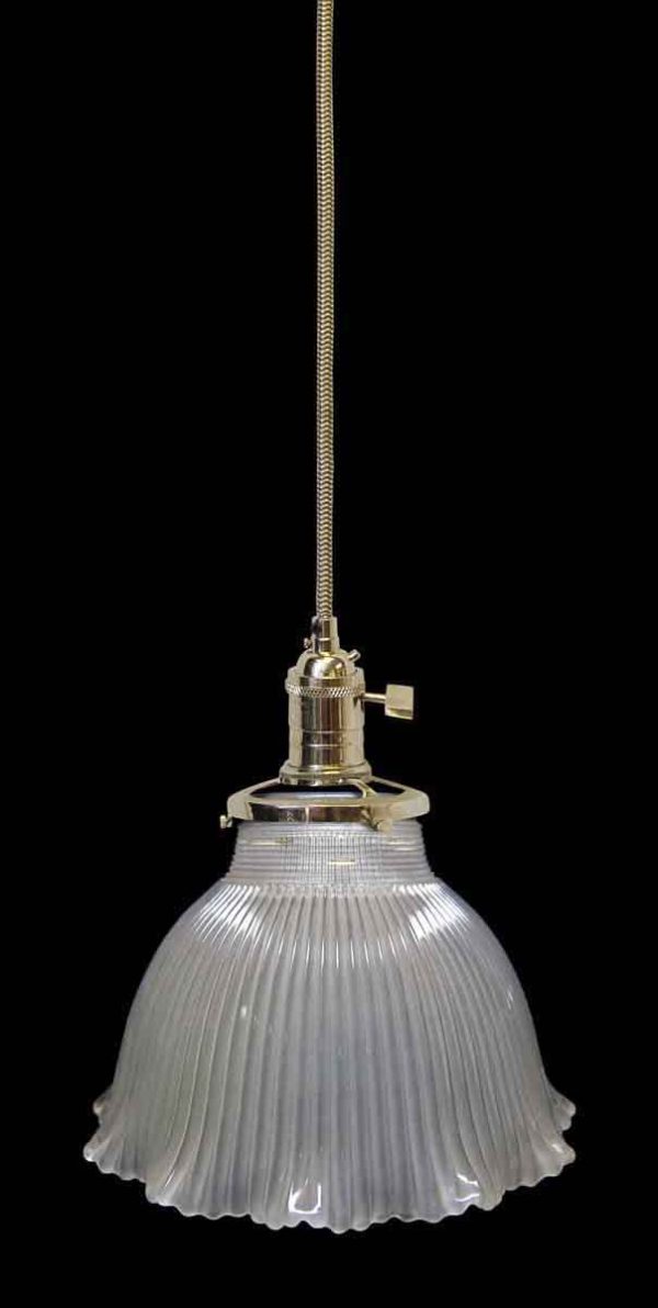 Down Lights - Custom Antique Frosted 6 in. Glass Holophane Pendant Light