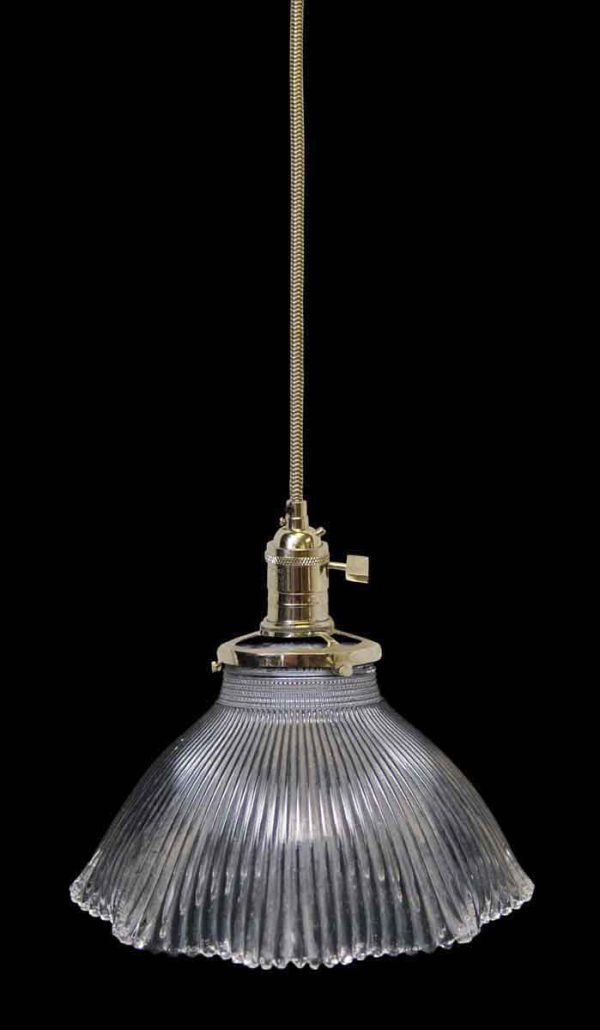 Down Lights - Custom Antique Glass 6.375 in. Holophane Kitchen Pendant Light