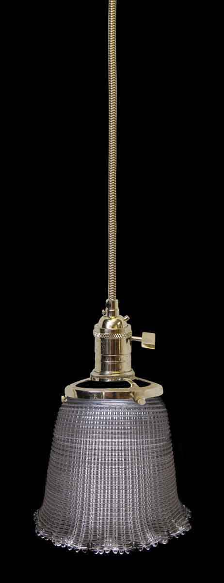 Down Lights - Custom Antique Holophane 6.375 in. Glass Kitchen Pendant Light