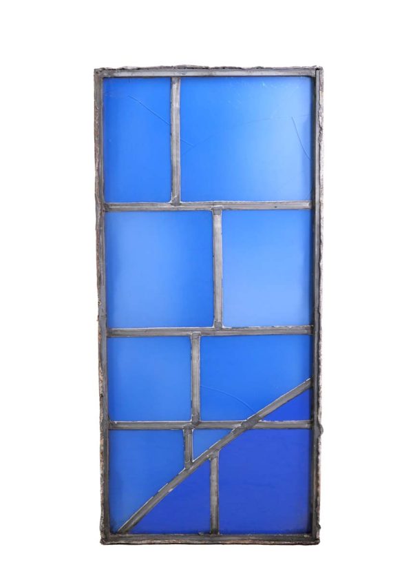 Exclusive Glass - Robert Sowers Blue 11 Pane JFK Airport Stained Glass Window