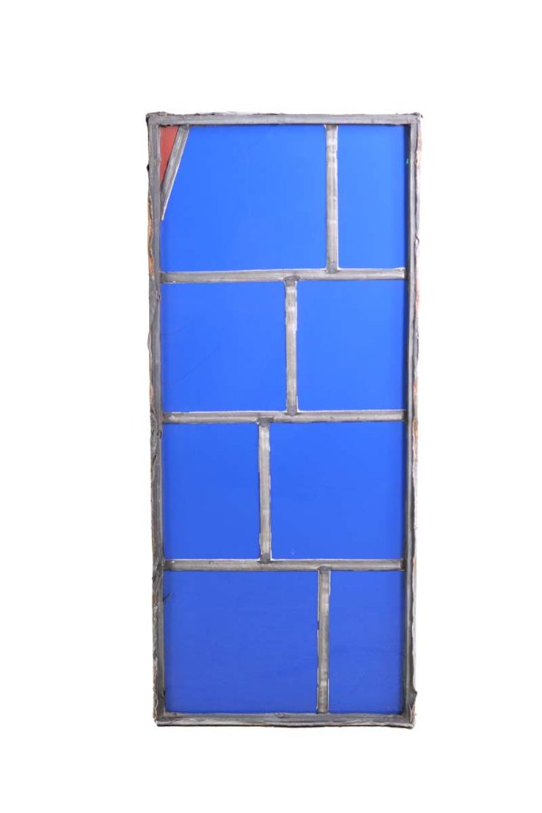 Exclusive Glass - Robert Sowers Blue & Red 9 Pane JFK Stained Glass Window