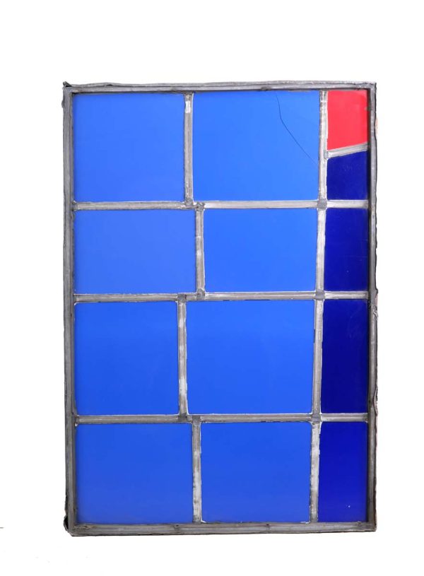 Exclusive Glass - Robert Sowers Blue & Red JFK Airport Stained Glass Window