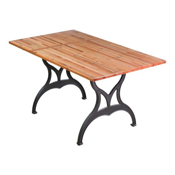 Farm Tables - Handmade 5 ft Industrial Flooring Table with Cast Iron Brooklyn Legs