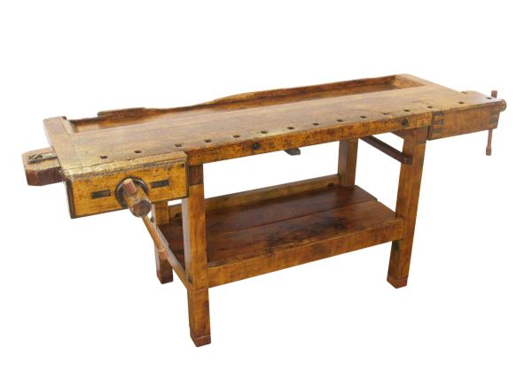 Industrial - Antique Refinished Solid Maple Carpenter's Workbench