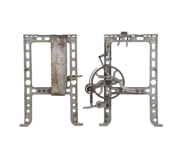 Industrial - Pair of Industrial Cast Iron Legs with Gear Wheel Attached