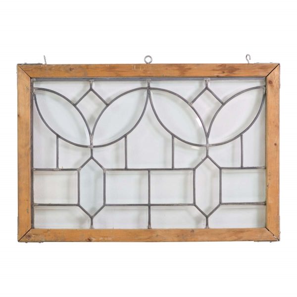 Leaded Glass - Reclaimed Beveled Leaded Glass Pine Frame Window