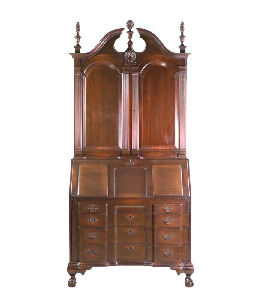 Colonial Mfg. Co. Block Front Mahogany Secretary Desk | Olde Good Things