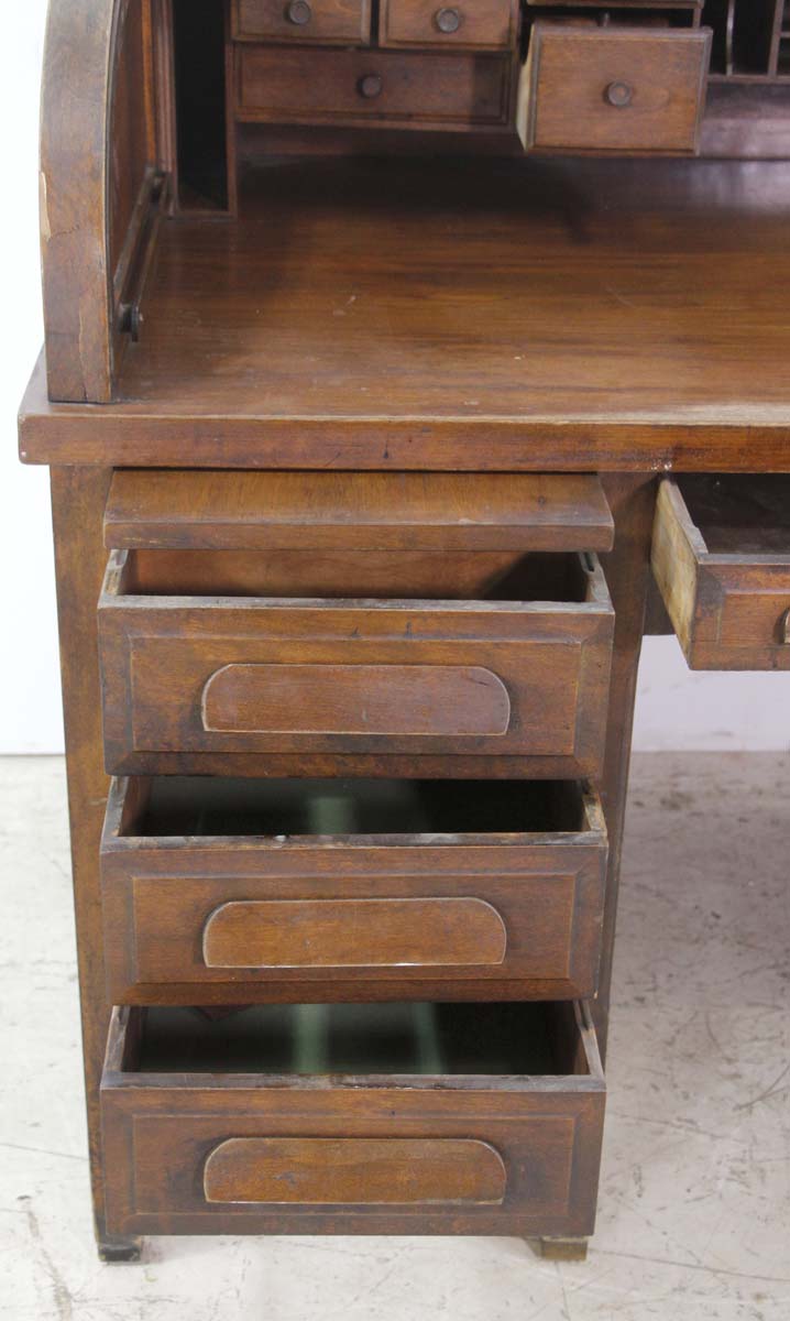 Antique British Colonial Roll Top Desk - The Past Perfect Collection