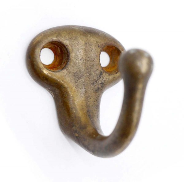 Single Hooks - Antique Tiny Brass One Arm Wall Hook