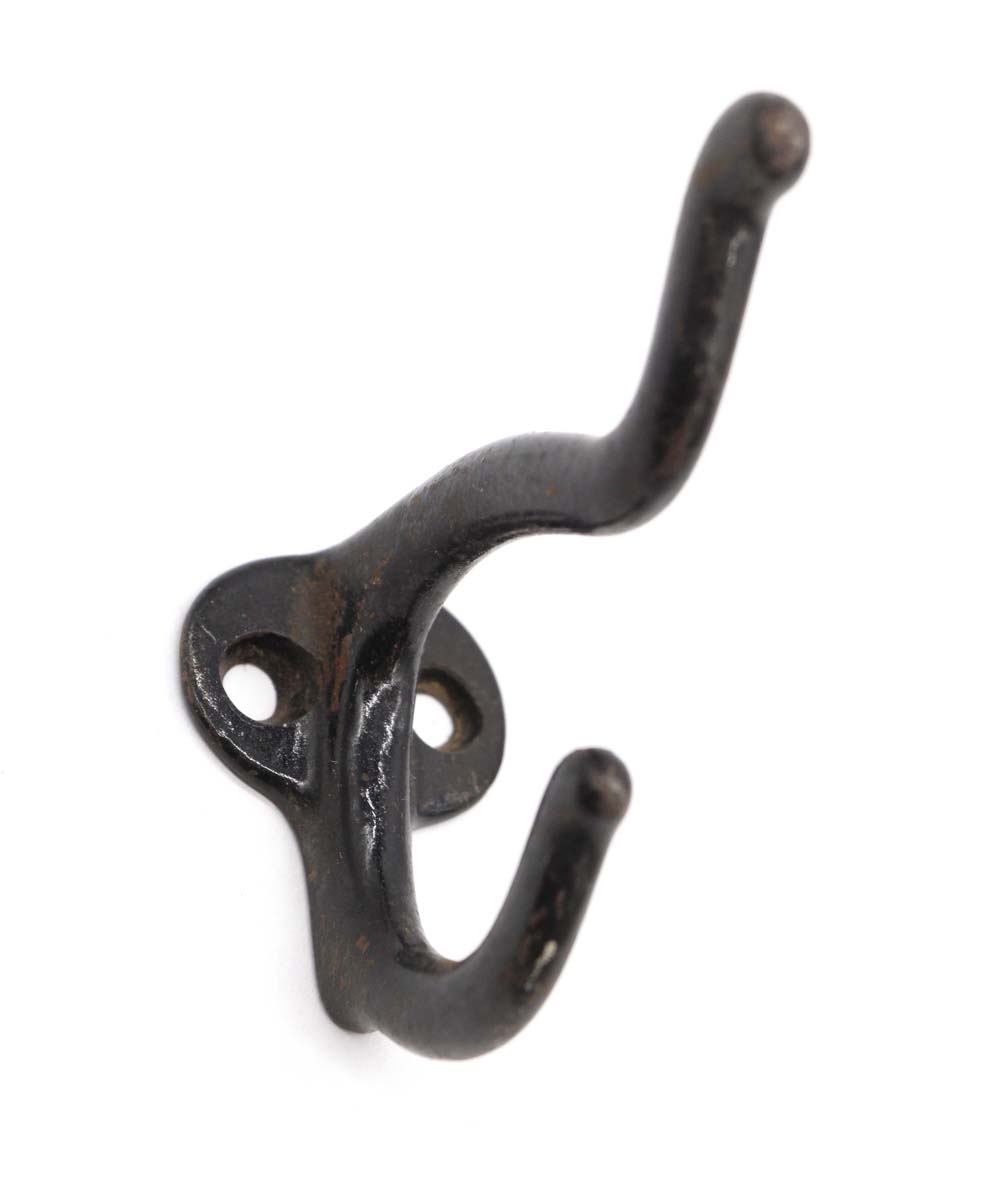 Vintage Black Cast Iron Double Wall Hook