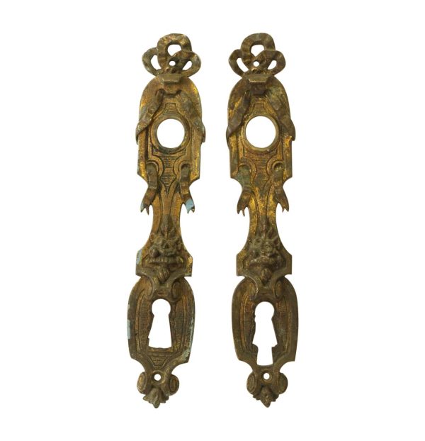 Back Plates - Pair of French European 8.375 in. Door Passage Back Plates