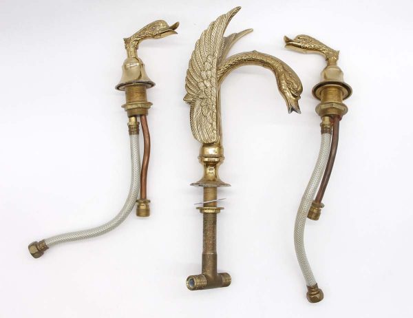 Bathroom - Antique Brass Swan Faucet Set