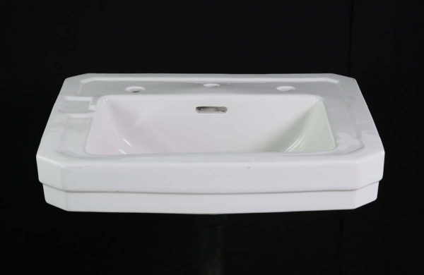 Bathroom - Reclaimed Case White 24.5 in. Art Deco Porcelain Wall Sink