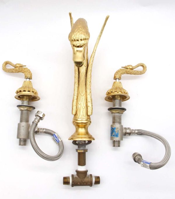 Bathroom - Sherle Wagner Gold Plated Brass Swan Faucet Set