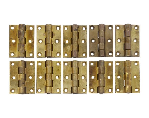 Cabinet & Furniture Hinges - Set of 10 Corbin Brass 2 x 1.5 Cabinet Butt Hinges