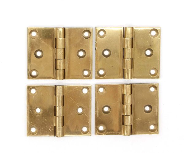 Cabinet & Furniture Hinges - Set of 4 Brass Corbin 2 x 2.5 Cabinet Butt Hinges
