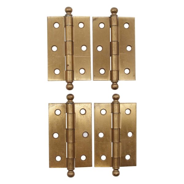 Cabinet & Furniture Hinges - Set of 4 Stanley 3.375 x 2.25 Brass Butt Ball Tip Door Hinges