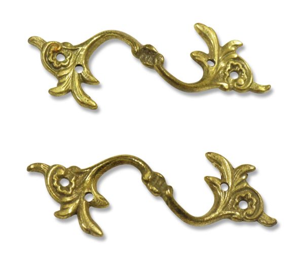 Cabinet & Furniture Pulls - Pair of French Polished Brass Bridge Drawer Pulls