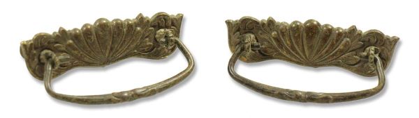 Cabinet & Furniture Pulls - Pair of Pressed Brass Victorian Bail Drawer Pulls